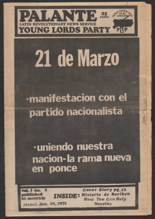 Palante, January 29, 1971